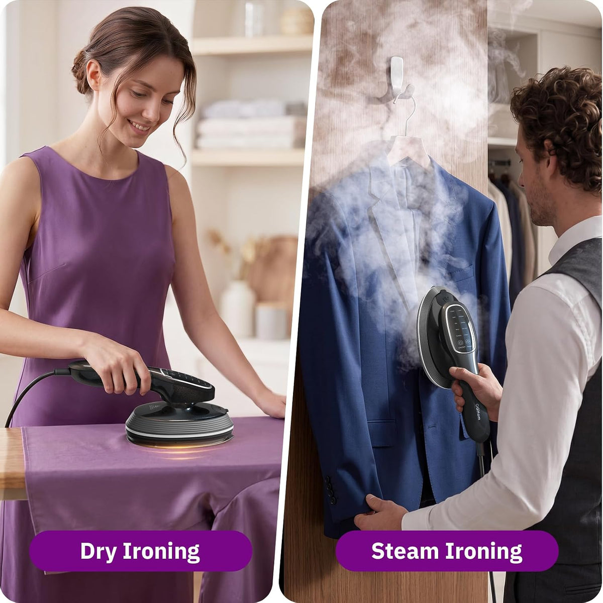 SteamEase™ 2-in-1 Garment Steamer & Iron